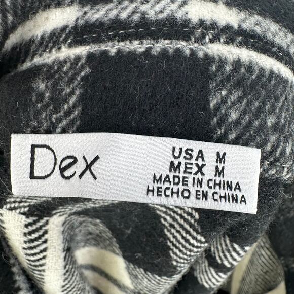 NEW Dex Clothing Black White Button Front Jacket Shacket Sz Medium - Picture 8 of 10